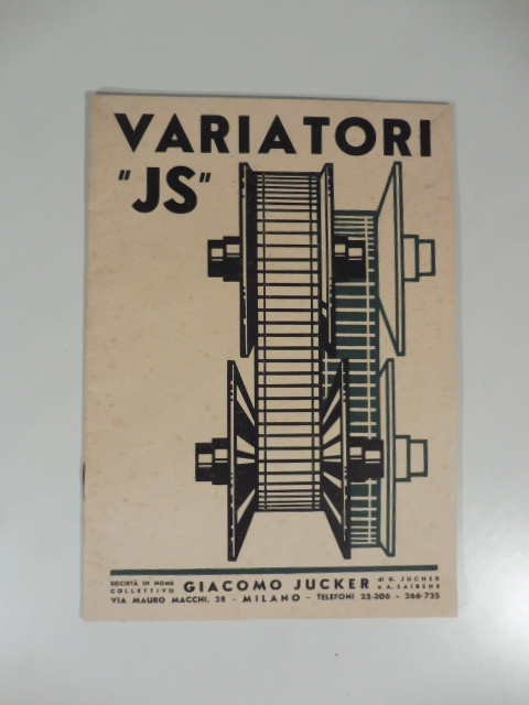 Variatori di velocità tipo JS. Società Giacomo Jucker. Catalogo